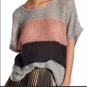 WILDFOX Estate Sweater Gray/Black/Pink